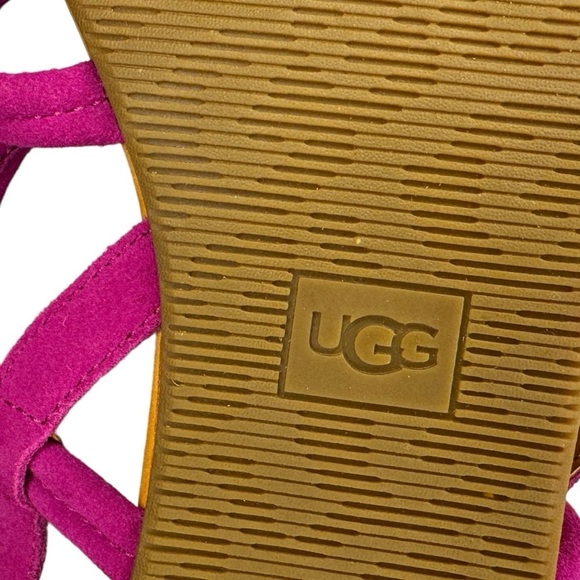 UGG Mytis Fuschia Suede Leather Sandals Women’s Size 10 boho spring summer - Picture 10 of 12